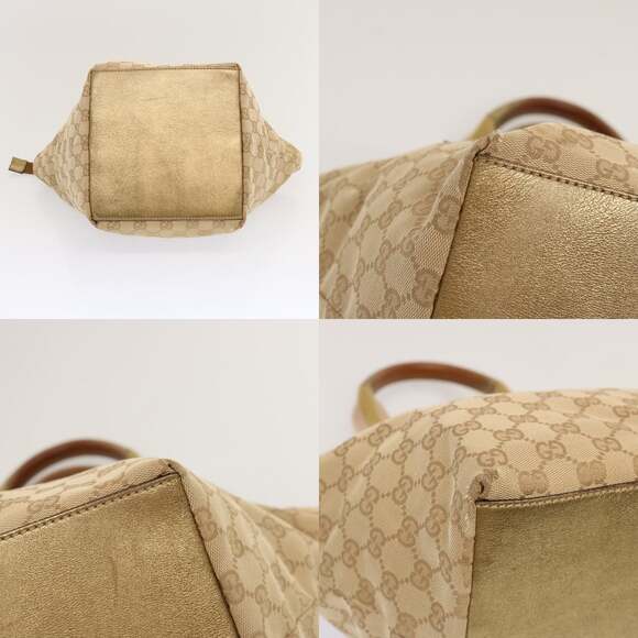 GUCCI GG Canvas Sherry Line Hand Bag Beige Gold Pink - Picture 10 of 13